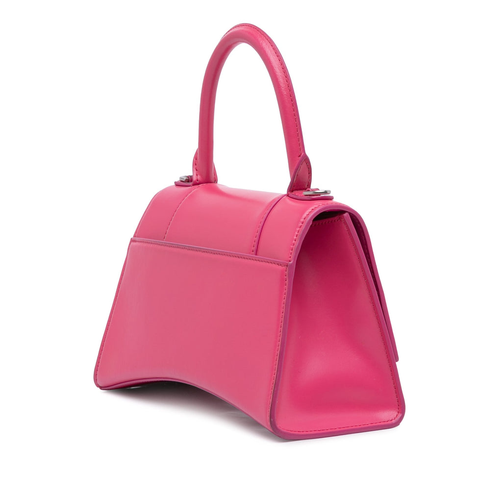 Small Shiny Box Calfskin Hourglass Satchel