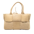Small Suede and Shearling Maxi Intrecciato Arco Tote