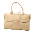 Small Suede and Shearling Maxi Intrecciato Arco Tote