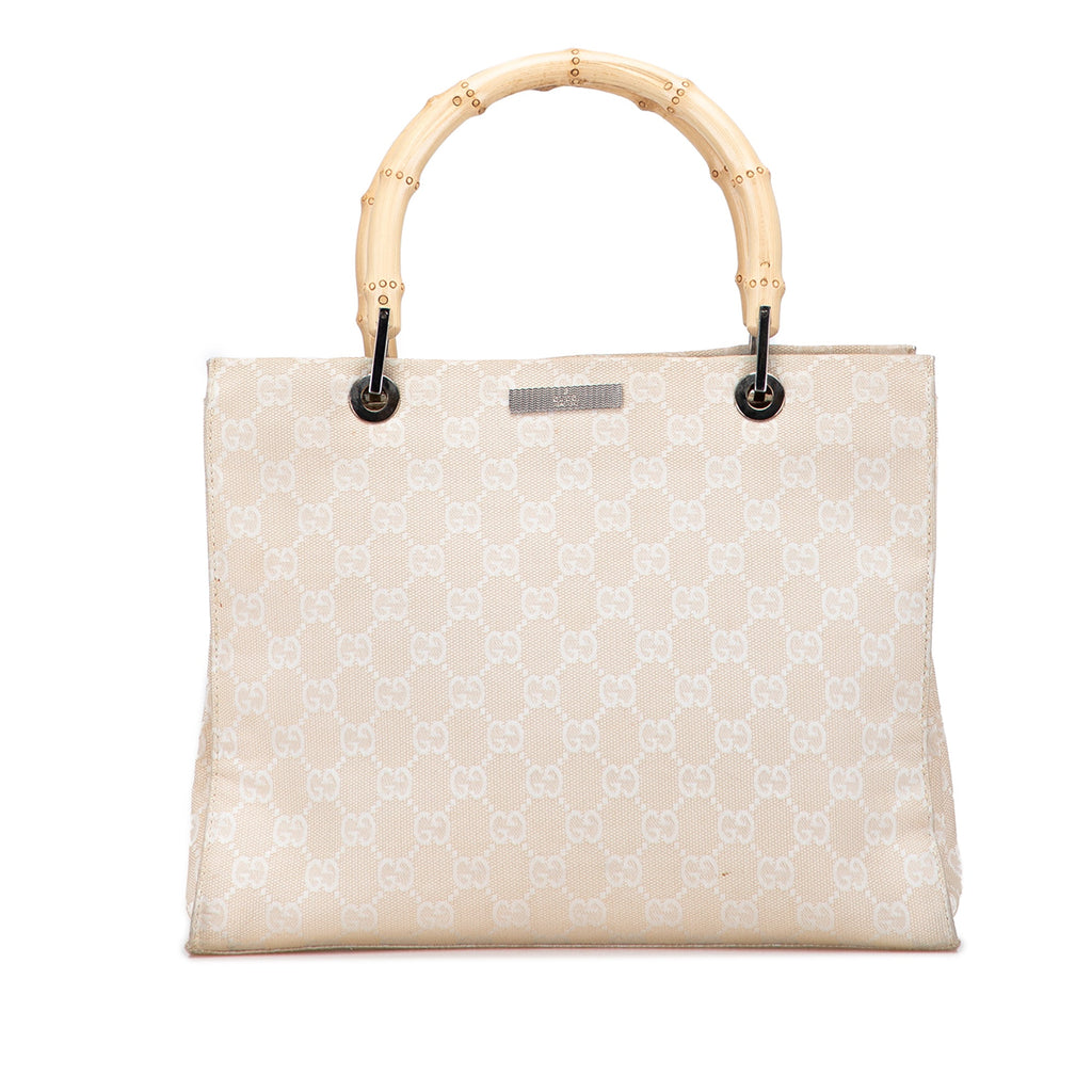 GG Canvas Bamboo Satchel