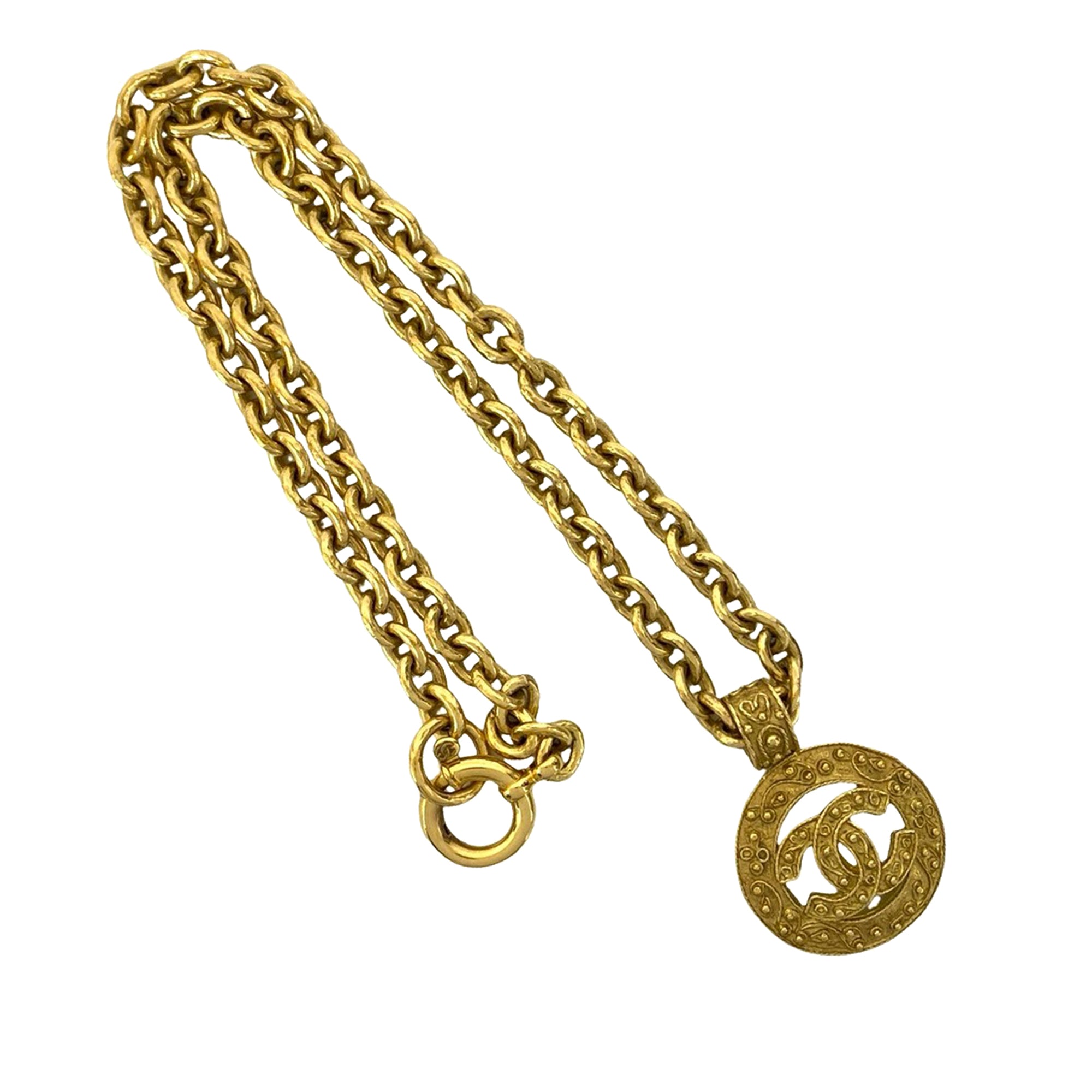 CC Gold Plated Medallion Chain Necklace