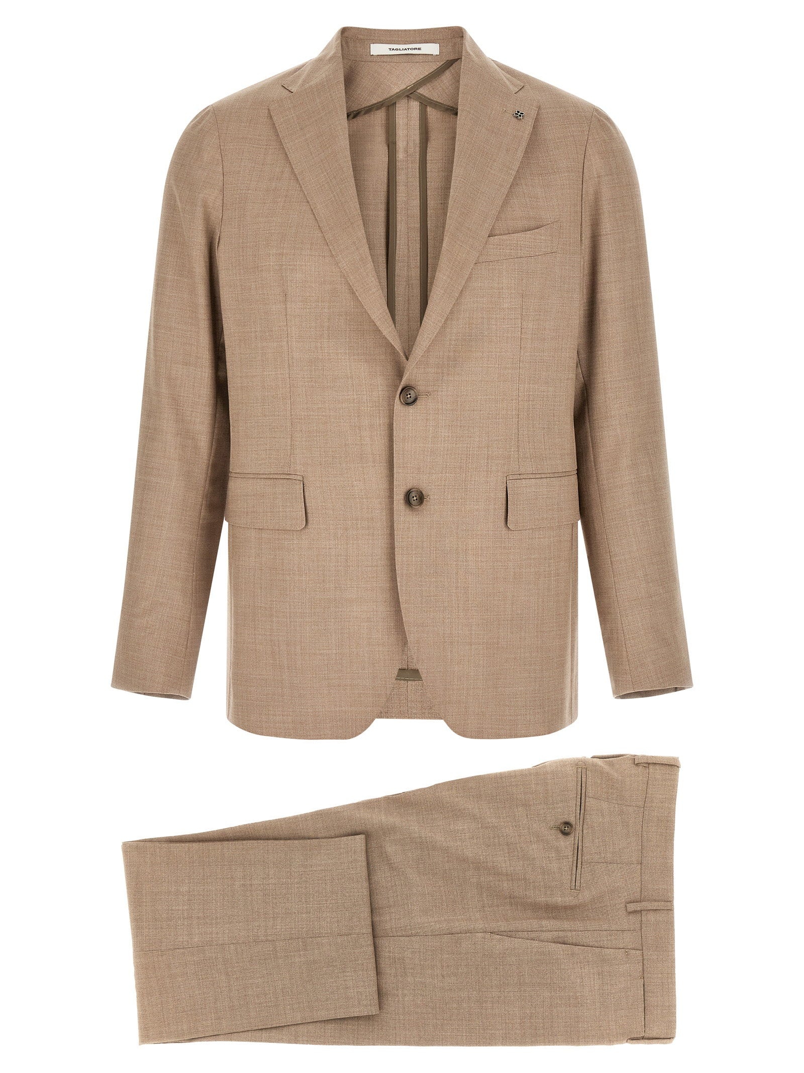 Tagliatore Montecarlo Pant Suit — Beige