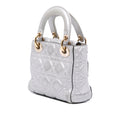 Mini Metallic Grained Calfskin Cannage Lady Dior
