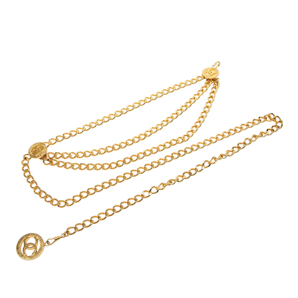 CC Gold Plated Medallion Triple Chain Belt