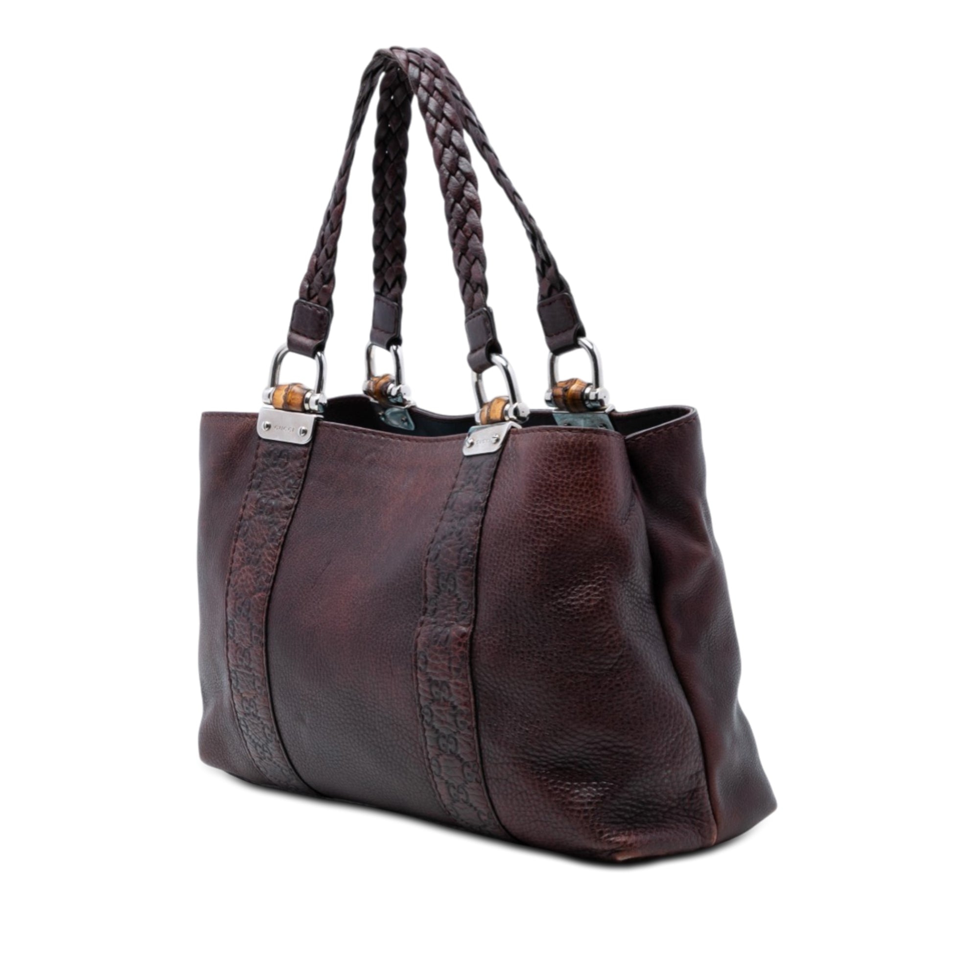 Guccissima Trimmed Leather Bamboo Libeccio Tote