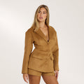 Lounge Underwear Suedette Blazer - Tan