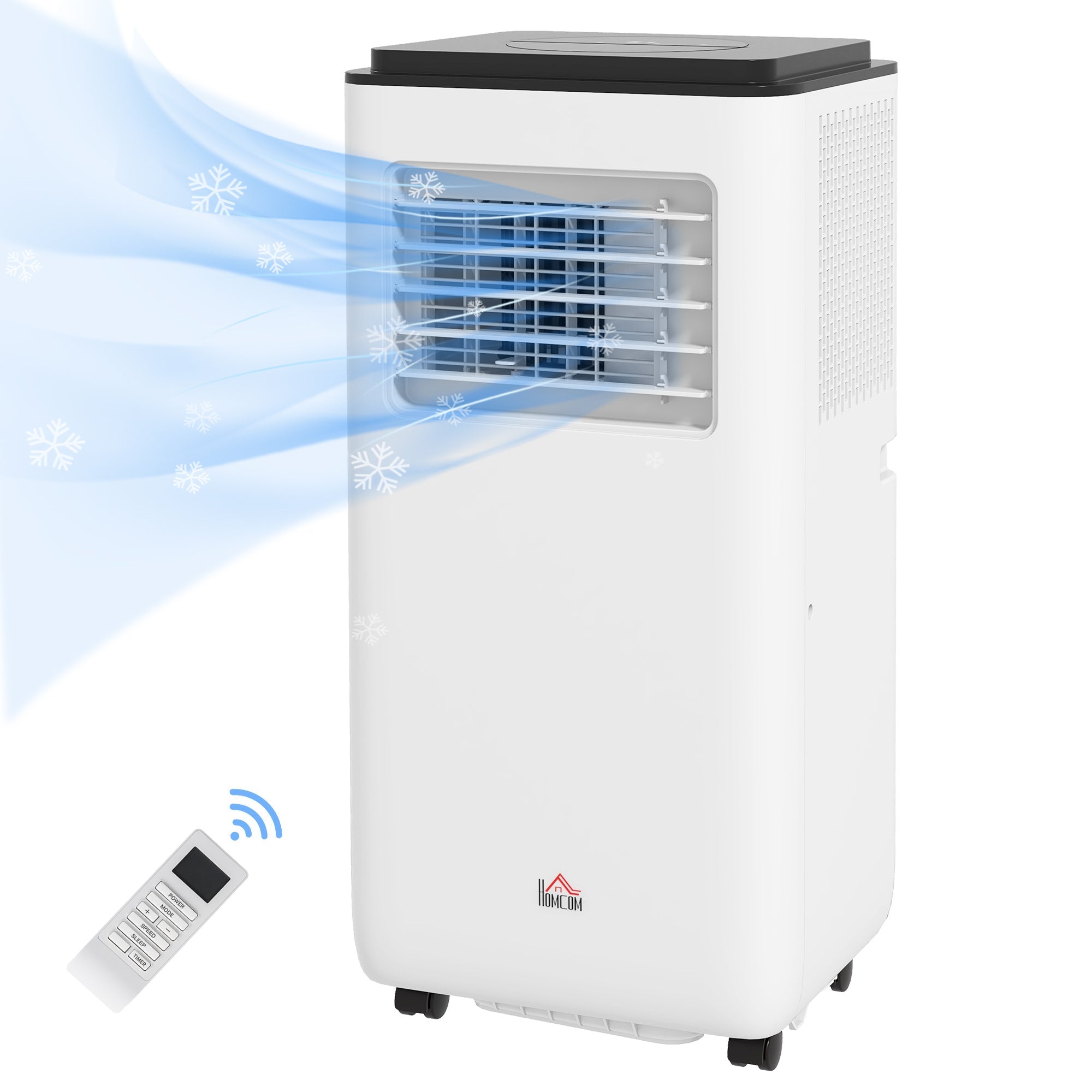 8,000 BTU Portable Air Conditioner, 345 Sq. Ft., Dehumidifier, Auto Sleep, 24H Timer, White