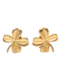 CC Gold Plated Clover Clip On Earrings