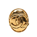 Gold Plated CC Oval Pin Brooch