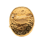 Gold Plated CC Oval Pin Brooch