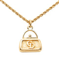 Gold Plated CD Logo Bag Pendant Necklace