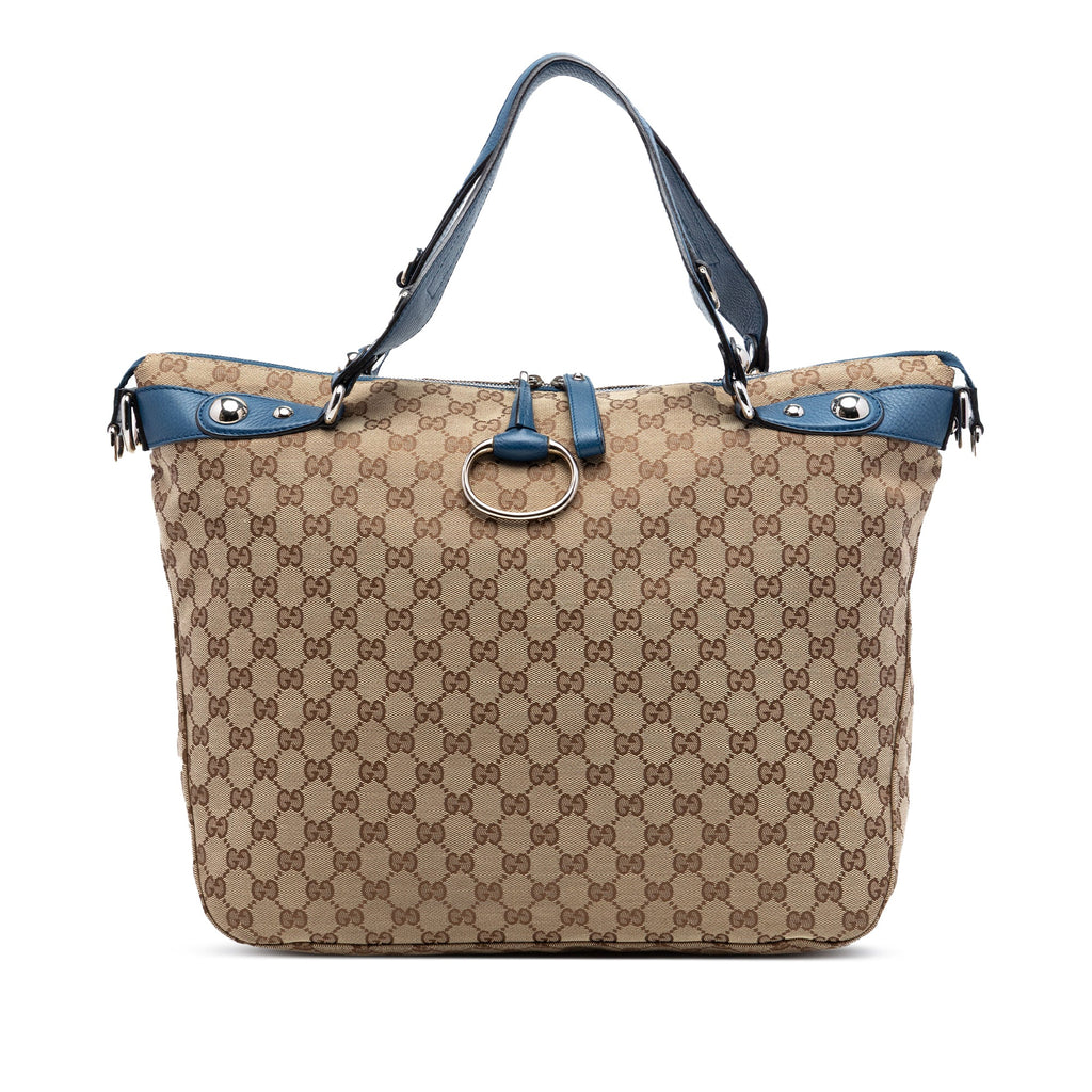 Large GG Canvas Icon Bit Satchel