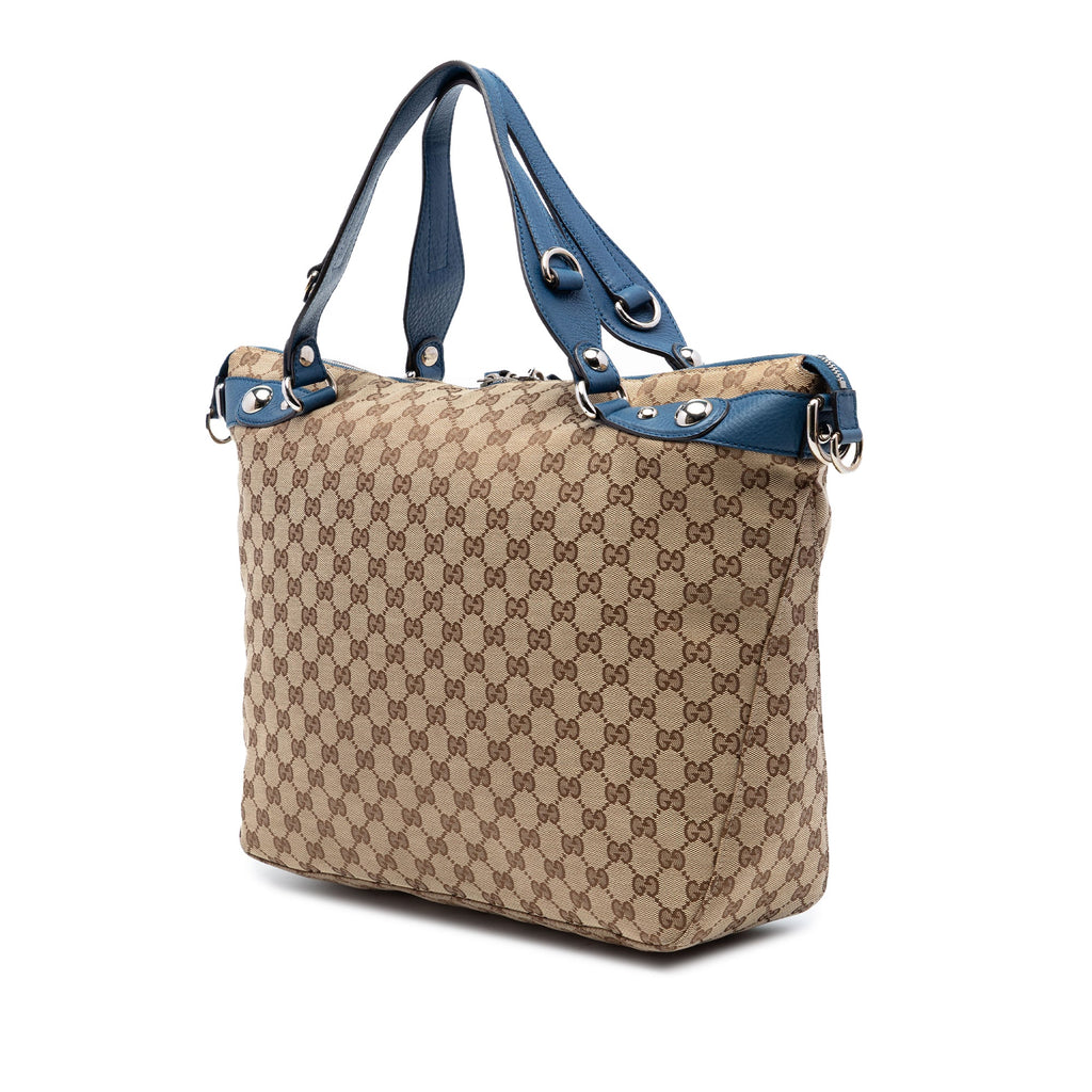 Large GG Canvas Icon Bit Satchel