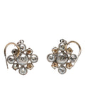 CC Silver Plated Crystal Rhinestones Dangle Push Back Earrings
