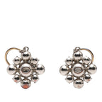 CC Silver Plated Crystal Rhinestones Dangle Push Back Earrings