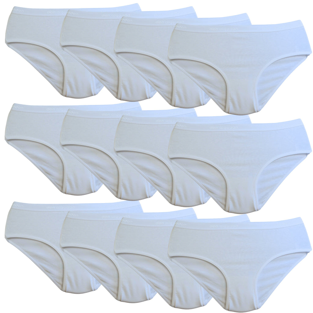 Don Algodon Kids | Pack de 12 Braguitas Lisas para Niña | Transpirables