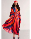 Swirl Kaftan With Scarf By KYNAH, Luxury Indian Fashion & Bridal Wear