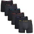 Don Algodon | Pack 6 Boxers para Hombre | Negros con Cintura a Colores | Transpirables