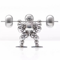 ArtZ® Abstract Weightlifter Stainless Steel Sculptures - Silver / Middle
