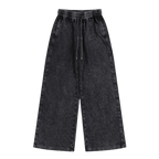 Washed Black Wide Leg Joggers