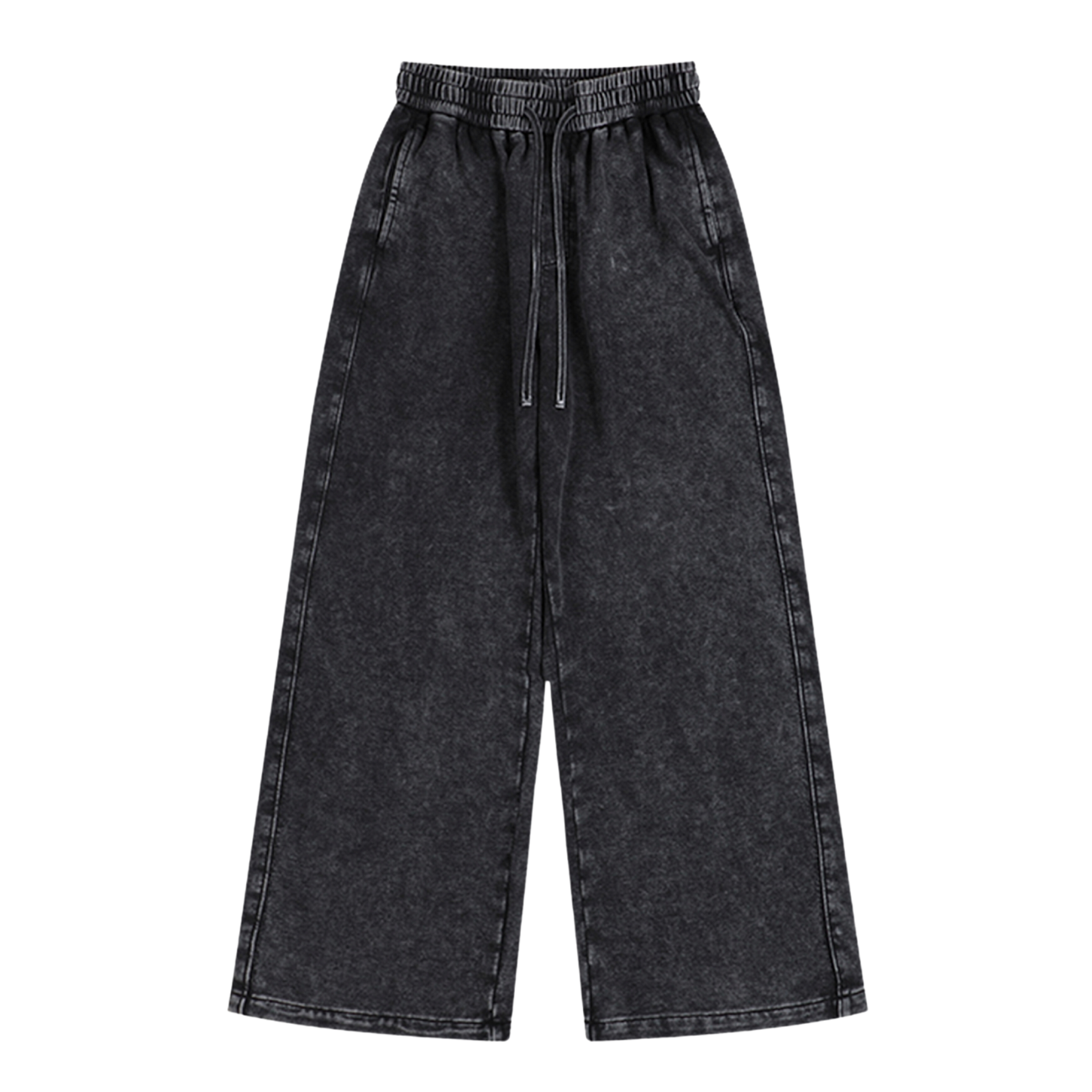 Washed Black Wide Leg Joggers