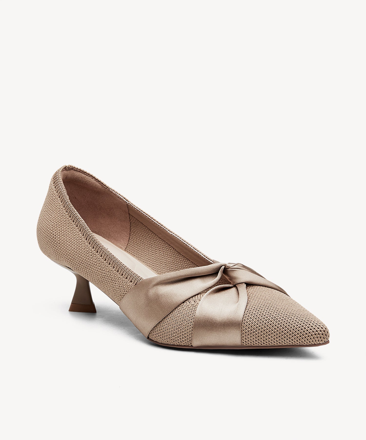 Kletta Pointed Toe Heeled Pump - Khaki / US 7 | EU 37.5 | UK 5