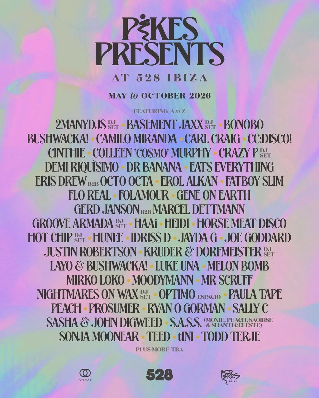 Pikes Presents unveils full 2026 line-up for 528 Ibiza residency