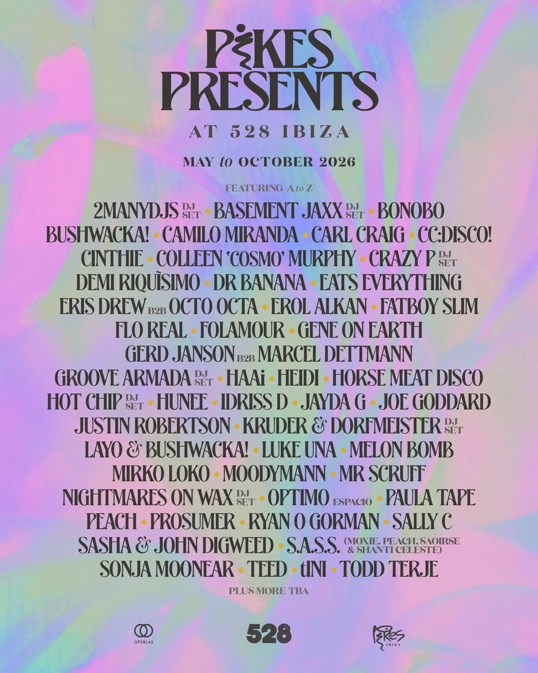 Pikes Presents unveils full 2026 line-up for 528 Ibiza residency