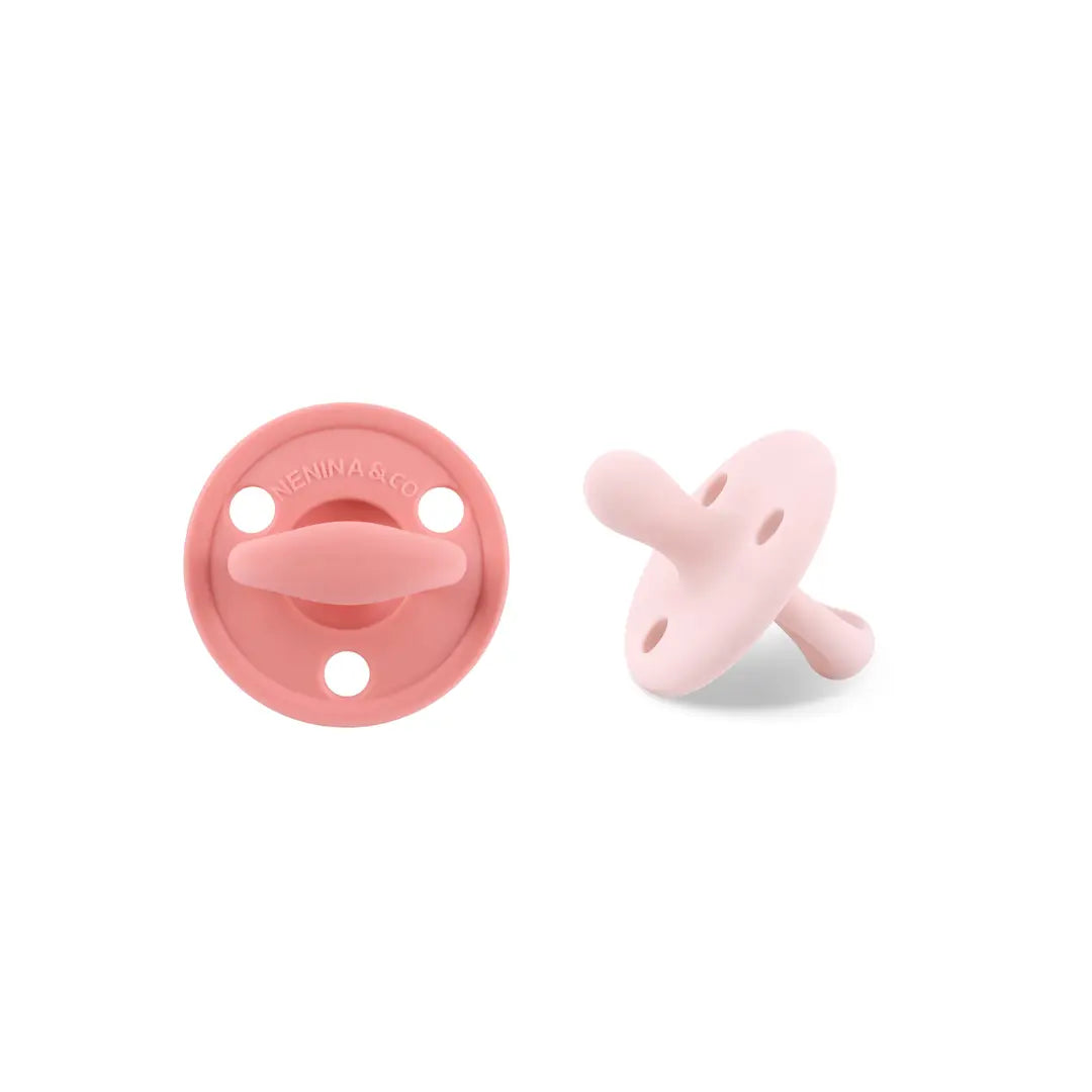 Kit Nenina & Co Rosa pálido + Rosa| 2 Chupetes + 2 Chupeteros + Guardachupete