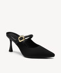 GraceLithe Pointed Toe Heeled Mule - Black / Wide (D-E) / US 9.5 | EU 41 | UK 7.5