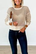 Crewneck Hollow Out Knitting Top