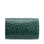 Small Embossed Leather Bag in Dark Green - Bayarcal