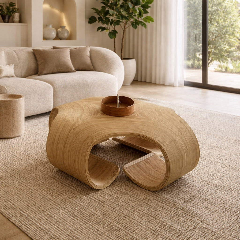 ArtZ® Solid Wood Handmade Solara Coffee Table - Light Wood