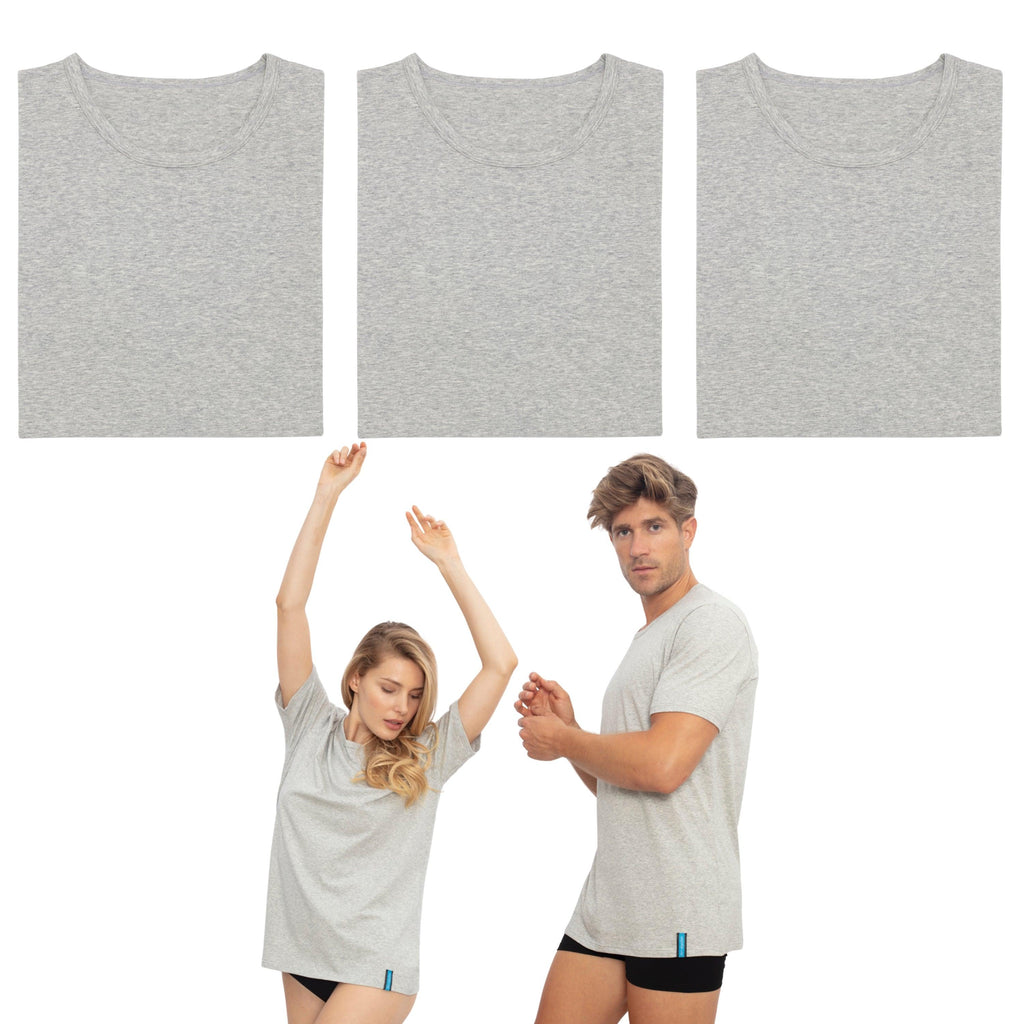 Don Algodon | Pack de 3 Camisetas Interior Gris Unisex | 100% Algodón