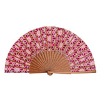 Pink Silk hand fan Zellige