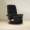 EaseRest Manual Recliner Chair with Linen-Like Upholstered & Wooden Base, Black