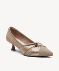 Kletta Pointed Toe Heeled Pump - Khaki / US 8.5 | EU 39.5 | UK 6.5