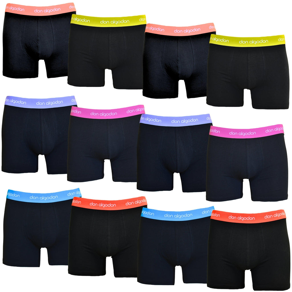Don Algodon | Pack 12 Boxers para Hombre | Cintura Colores Modernos | Transpirables y Ajustables