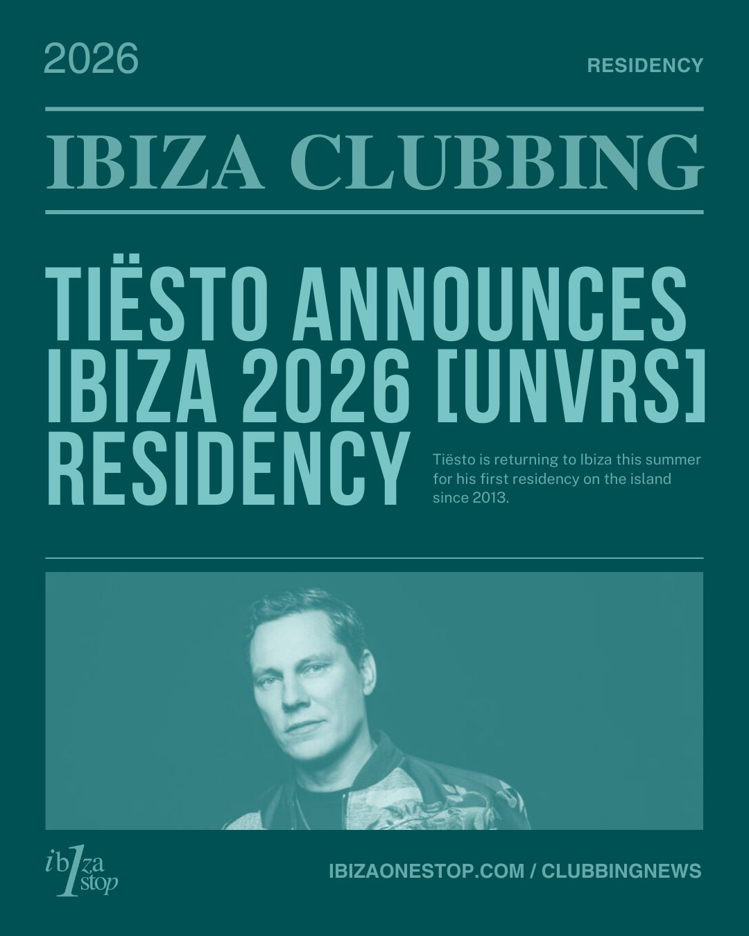 Tiësto announces 2026 Ibiza residency at [UNVRS]