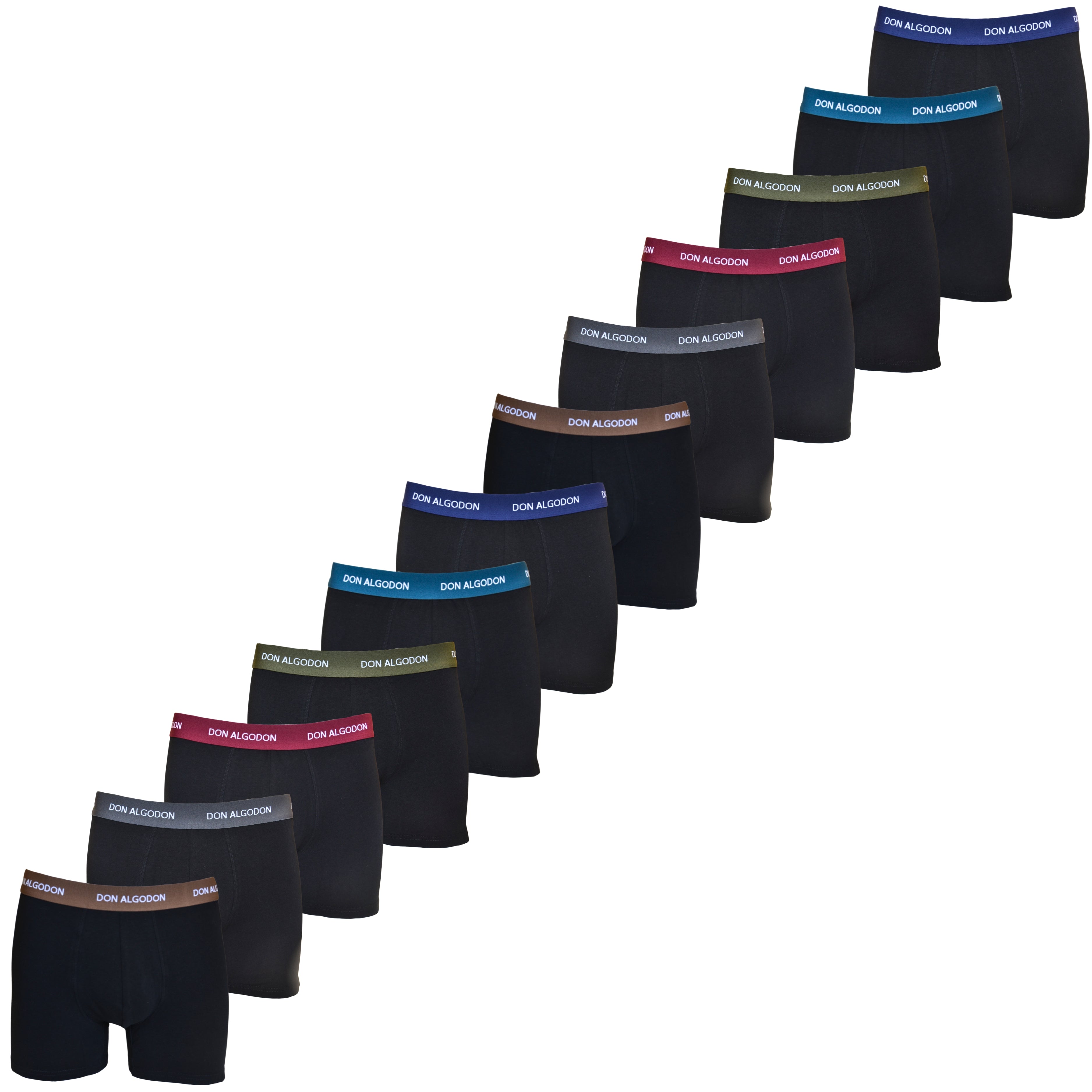 Don Algodon Pack 12 Calzoncillos Hombre Suaves y Transpirables | 2 Unidades por Color | 6 Colores Disponibles