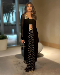 Shilpa Shetty in the Black Pixie Dust Skirt Set By KYNAH, Luxury Indian Fashion & Bridal Wear