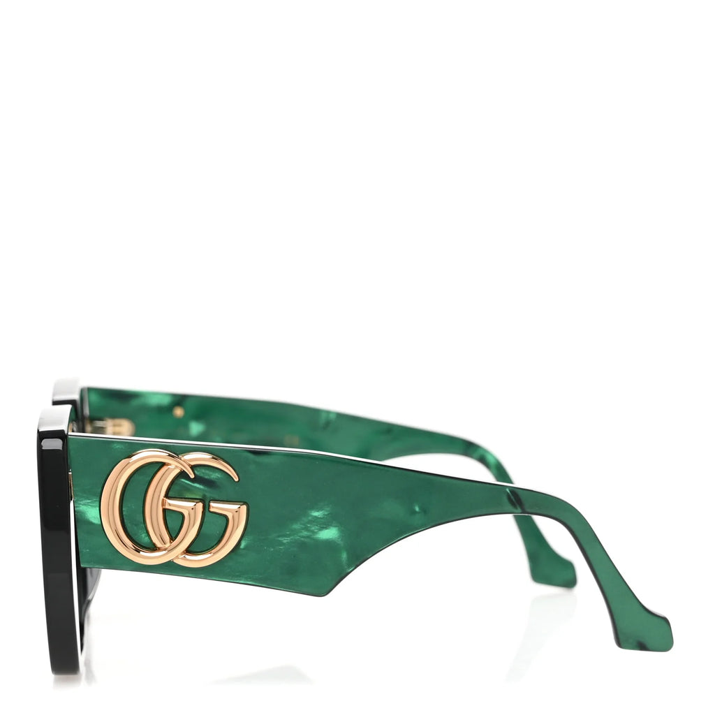 Gucci Acetate Square Frame Sunglasses GG0956S Green Black