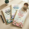 Planificador personalizado Flor de nacimiento Mariposa 2026-2028 Cuaderno espiral A5 con nombre y páginas mensuales Planificador Regalo de cumpleaños para mujer