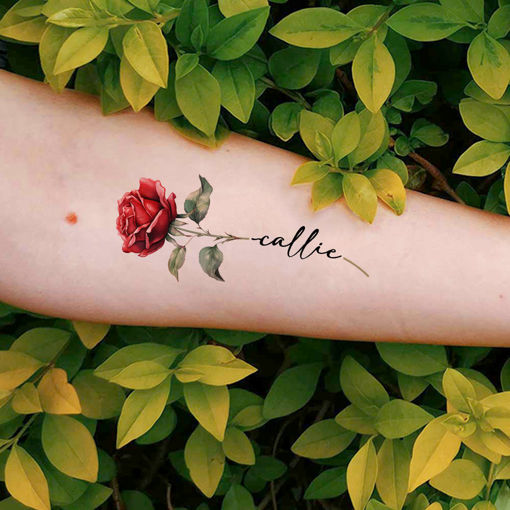 Personalizado 1-3 Acuarela Flor de Nacimiento Impermeable No-toxicidad Tatuaje Temporal Pegatinas con Nombre Regalo de Navidad para Amantes del Tatuaje