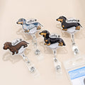 Teckel retráctil acrílico con nombre para tarjeta de identificación, regalo de cumpleaños para veterinarios amantes de las mascotas
