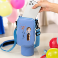 Bolsa de transporte de botellas de agua personalizada con flores del zodiaco y personajes de dibujos animados para vasos Stanley de 40 oz con correa ajustable Regalo del Día de la Madre para mamá