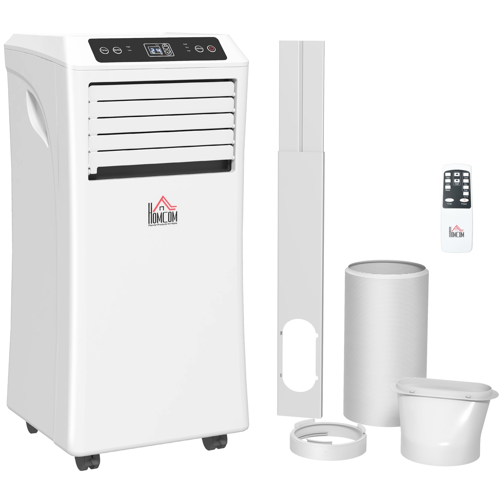 10000 BTU Mobile Air Conditioner w/ Cooling & Dehumidifier for Room up to 441 Sq. ft, White