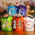 Personalizado lindo conejo de Pascua Letra LED Light cesta con el nombre de Pascua de regalo para los niños de la familia