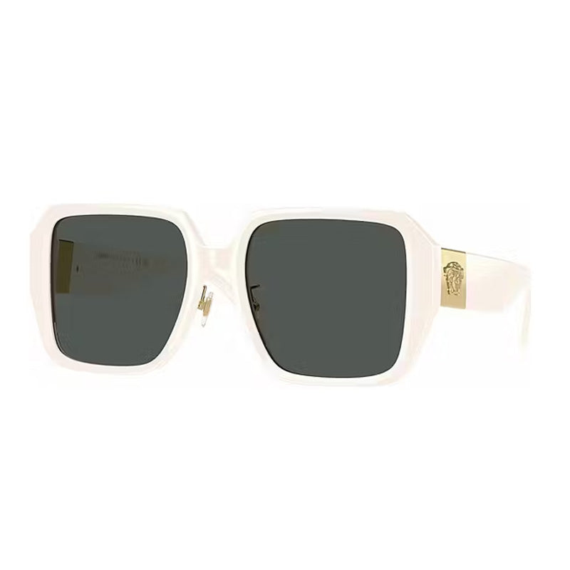 Versace VE4472D548487 Square-Frame Dark Lens Sunglasses — White
