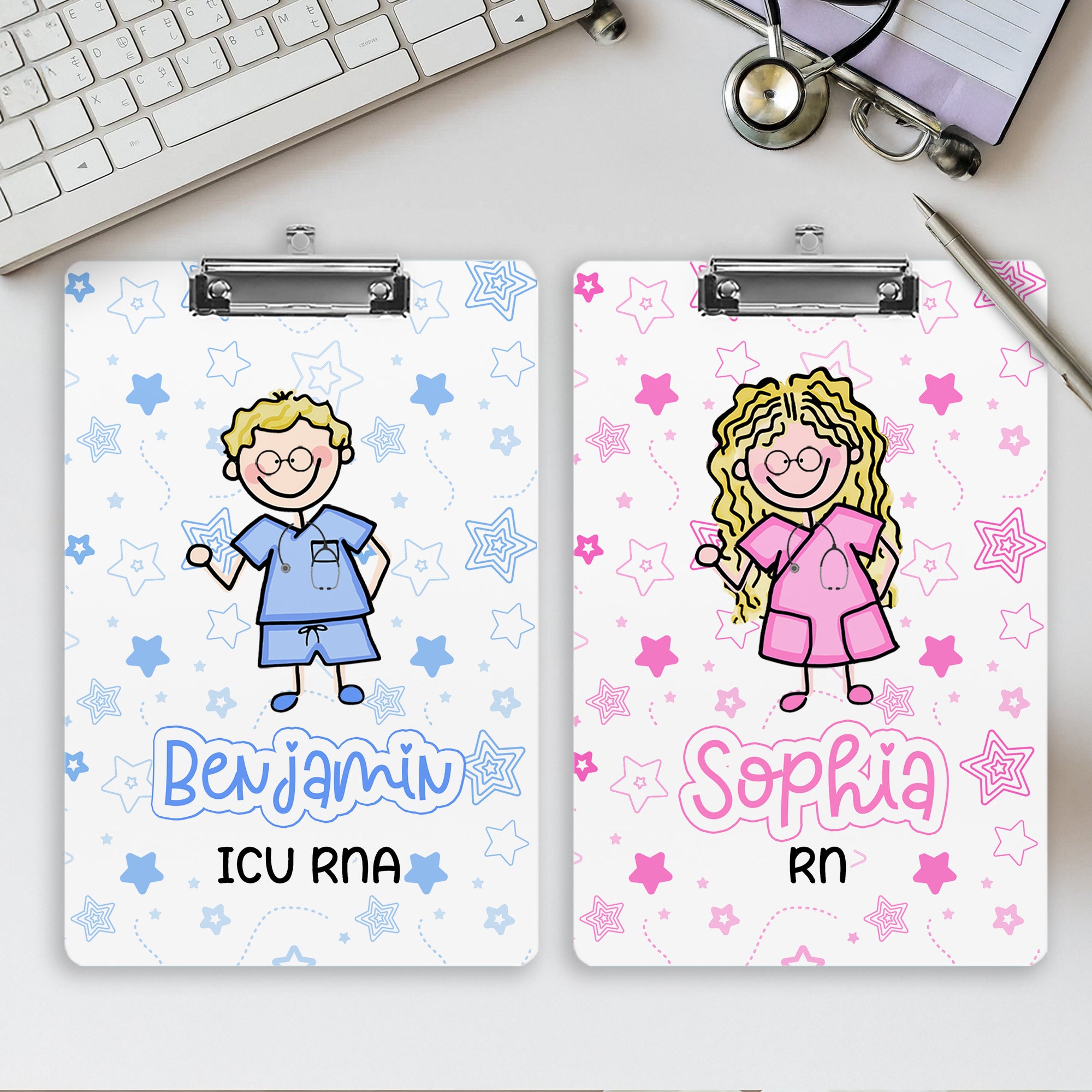 Portapapeles de acrílico personalizado con el nombre de la enfermera, el médico o el estudiante en la semana de agradecimiento al personal médico.
